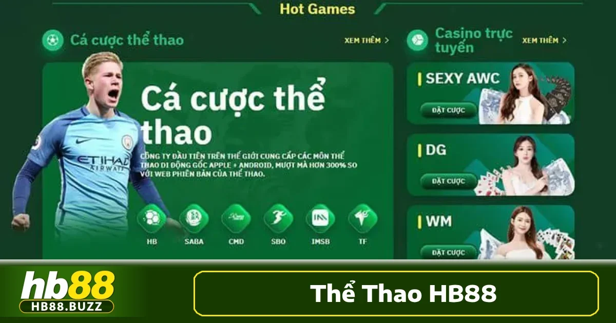 Thể thao HB88 cung cấp các loại hình thể thao phong phú, từ bóng đá, bóng rổ, quần vợt đến eSports